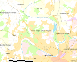 Mapa obce Saint-Yrieix-sur-Charente