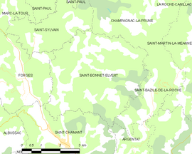 Mapa obce Saint-Bonnet-Elvert