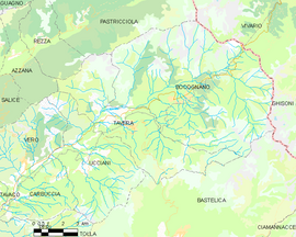 Mapa obce Tavera