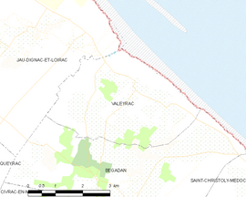 Mapa obce Valeyrac