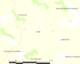 Mapa obce Agmé