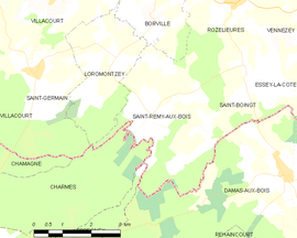 Mapa obce Saint-Rémy-aux-Bois