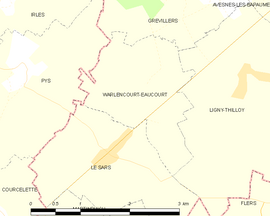 Mapa obce Warlencourt-Eaucourt