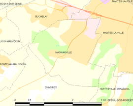 Mapa obce Magnanville