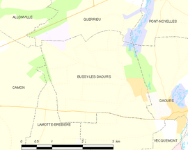 Mapa obce Bussy-lès-Daours