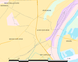 Mapa obce Juvisy-sur-Orge