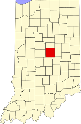 Locatie van Hamilton County in Indiana