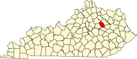 Location of Montgomery County in Kentucky Map of Kentucky highlighting Montgomery County.svg