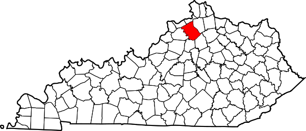 Map of Kentucky highlighting Owen County