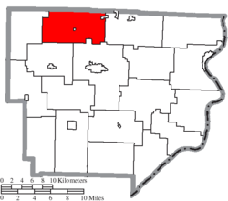 موقعیت بخش مالاگا، شهرستان مونرو، اوهایو در نقشه