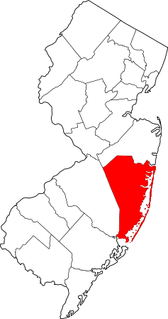 Map of New Jersey highlighting Ocean County.svg