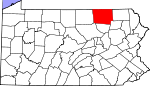 Map of Pennsylvania highlighting Bradford County.svg