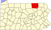 Map of Pennsylvania highlighting Bradford County.svg