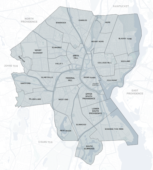 File:Map of Providence Neighborhoods.svg