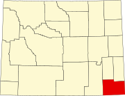Map of Wyoming highlighting Laramie County.svg