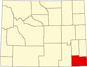 Locatie van het graafschap Laramie (Laramie County)