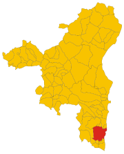 Lokasi Tertenia di Provinsi Nuoro