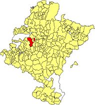 Localização do município de Guesálaz em Navarra