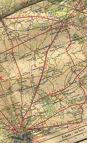 Cestovní mapa 1940 s celou trasou tramvaje