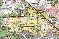 Mende Großer Verkehrs-Plan Berlin und seine Vororte 1907, Ausschnitt von Berlin-Reinickendorf