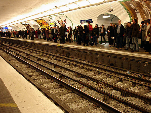 Saint-Lazare station at rush hour