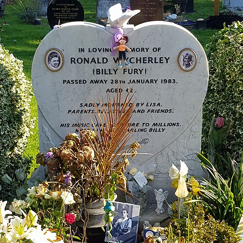 Billy Fury's grave at Mill Hill Cemetery