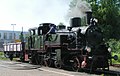 Die MEM-Dampflok T 11 „Hannover 7512“ beim Wasserfassen im Bahnhof Minden-Oberstadt