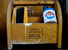 Shoeshine box with small jar of mink oil. Mink Oil.jpg