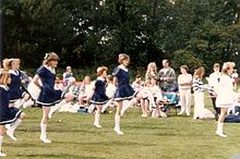 North West Carnival Morris troupe dancing in Skipton, Yorkshire in 1987 ModernNorthwestMorris.jpg