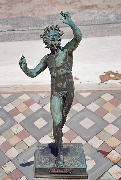 File:Modern copy of the Dancing Faun (in Pompeii).jpg