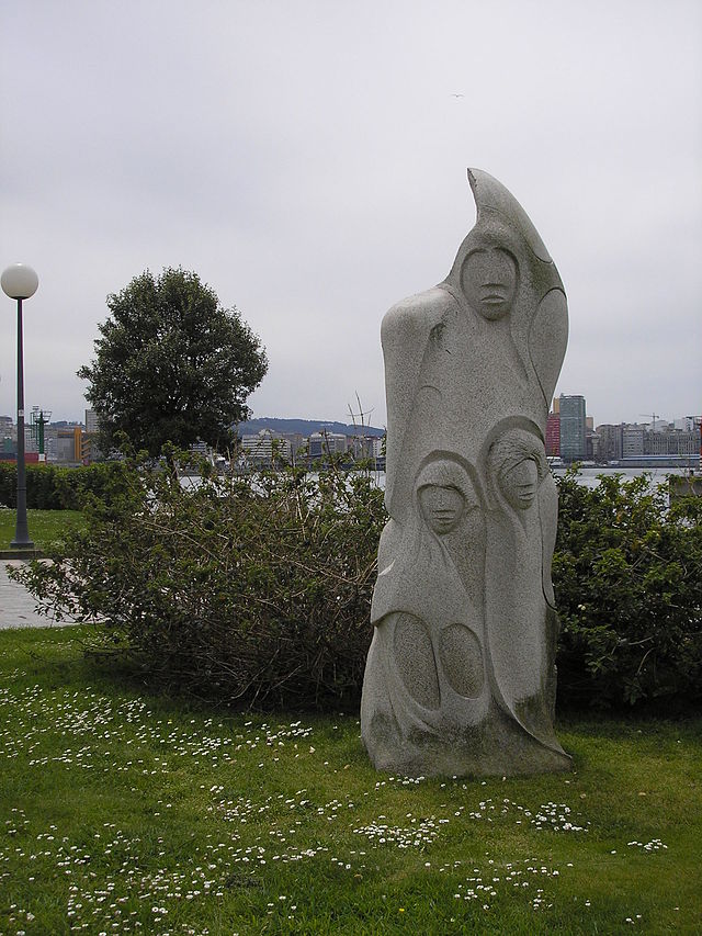 Denkmal für Isabel Zendal und die Kinder der Impfexpedition in A Coruña, Spanien