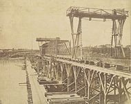 Budowa pierwszego mostu pod Cytadelą (1874)