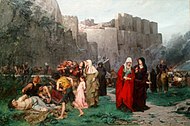 Musée de Picardie, L'Insulte aux prisonniers Episode de la croisade contre les Albigeois en 1211 par Albert Maignan (1875) 1.jpg