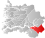Lærdal markert med rødt på fylkeskartet