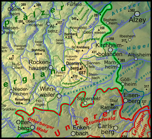 Donnersberg: Name, Geographie, Geologie