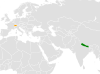 Location map for Nepal and Switzerland.