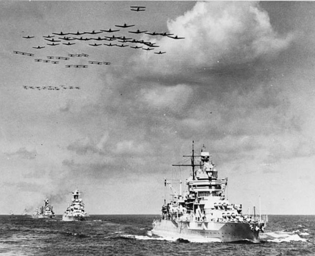 A Carrier Air Group over battleships in 1940.