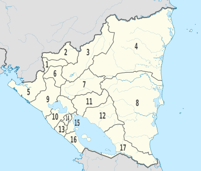 Nicaragua, administrative divisions - Nmbrs - monochrome.svg