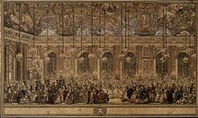 A masked ball in the Hall of Mirrors (1745) by Charles-Nicolas Cochin