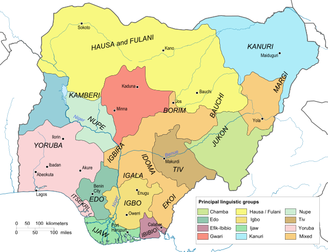 Map of Nigeria's linguistic groups