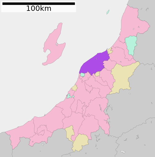Location of Niigata in Niigata Prefecture