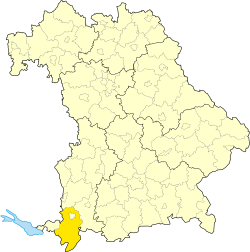 Zemský okres Oberallgäu na mapě Bavorska