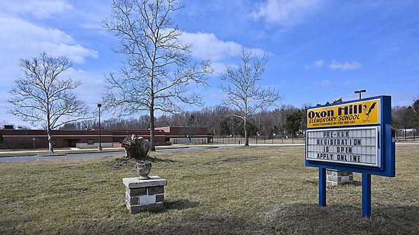 Oxon Hill Elementary School sign, Oxon Hill, MD