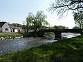 English: Bridge over the Volyňka river in the village of Přední Zborovice, Strakonice District, Czech Republic. Čeština: Most přes řeku Volyňku v obci Přední Zborovice v okrese Strakonice.