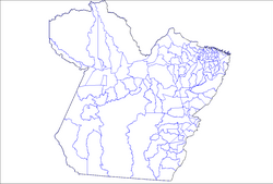 Distribuição dos municípios do Pará (2006) Um mapa atual com as localizações clicáveis ​​pode ser encontrado no site do IBGE do Pará aqui.