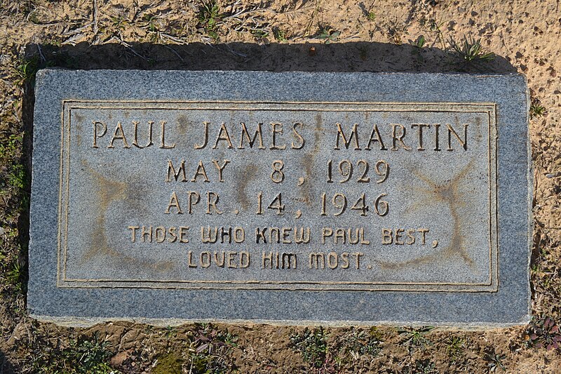 File:Paul James Martin's Grave Marker.JPG