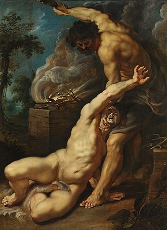 The original Biblical tale of Cain and Abel within the Book of Genesis depicting Cain slaying Abel, a recurring pattern with the DC Comics publication is the depiction of Cain murdering Abel over and over again, similar to the old Biblical narrative as shown above. Classic artwork is Cain Slaying Abel by Peter Paul Rubens. Peter Paul Rubens - Cain slaying Abel (Courtauld Institute).jpg