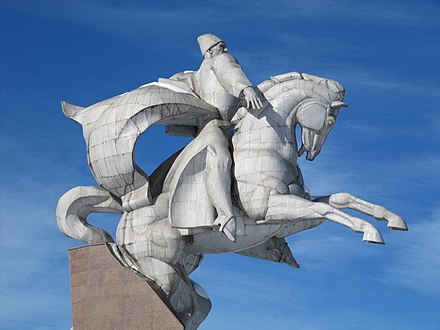 Equestrian statue of the Soviet military hero, General Issa Pliev, a native of Ossetia and a veteran of the Battle of Stalingrad, among others