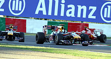 Photo des trois premiers du Grand Prix, Vettel, Webber et Alonso