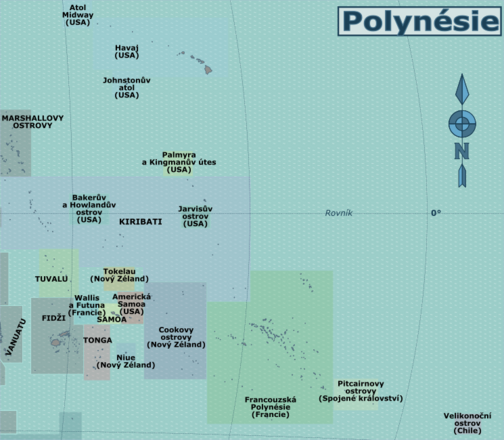 Mapa Polynésie